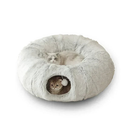 2 In 1 Round Cat Tunnel Bed